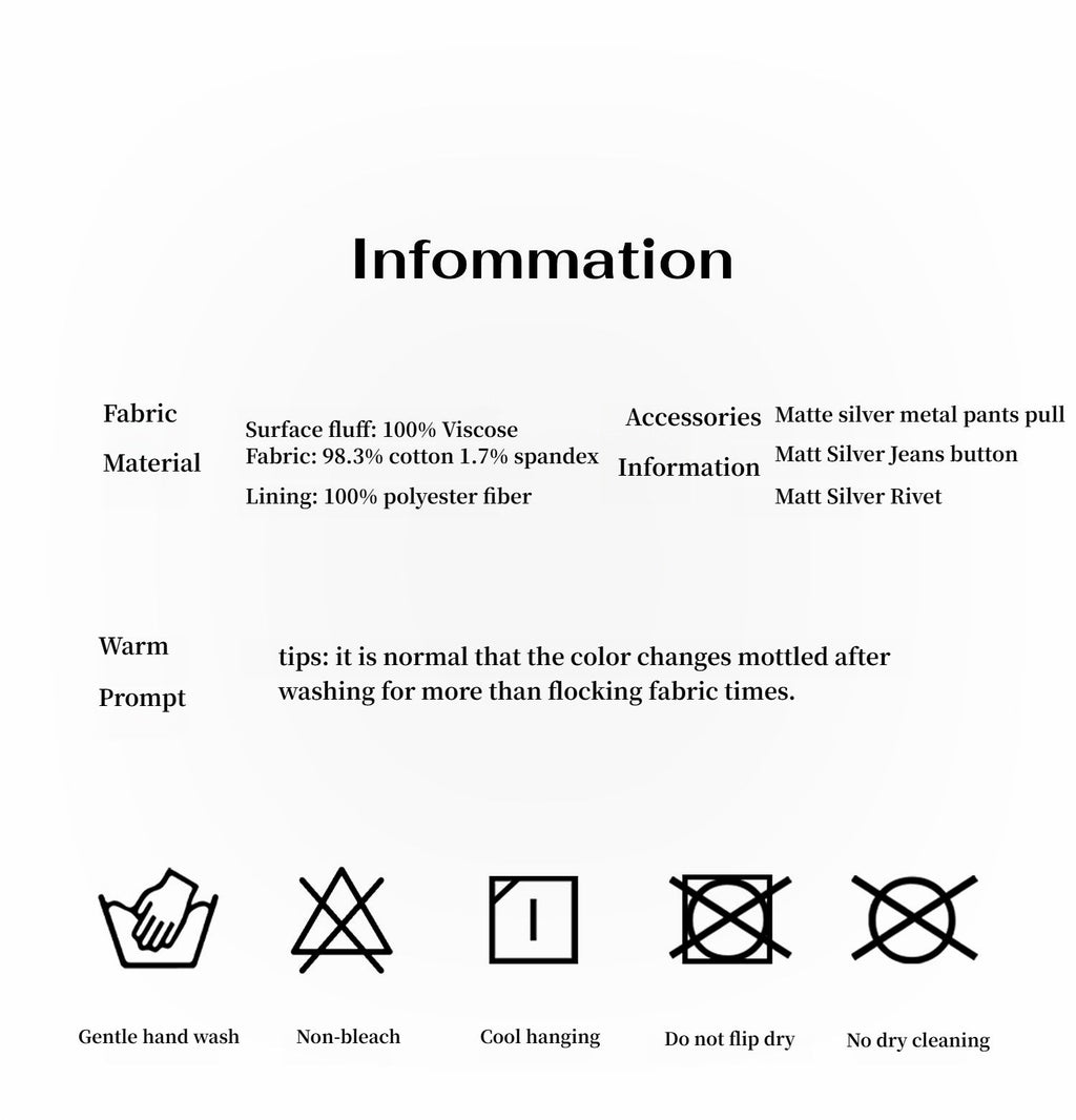 "Early Spring Sun" Retro Distressed Flocked Denim Straight Skirt Side Zipper Slit Skirt