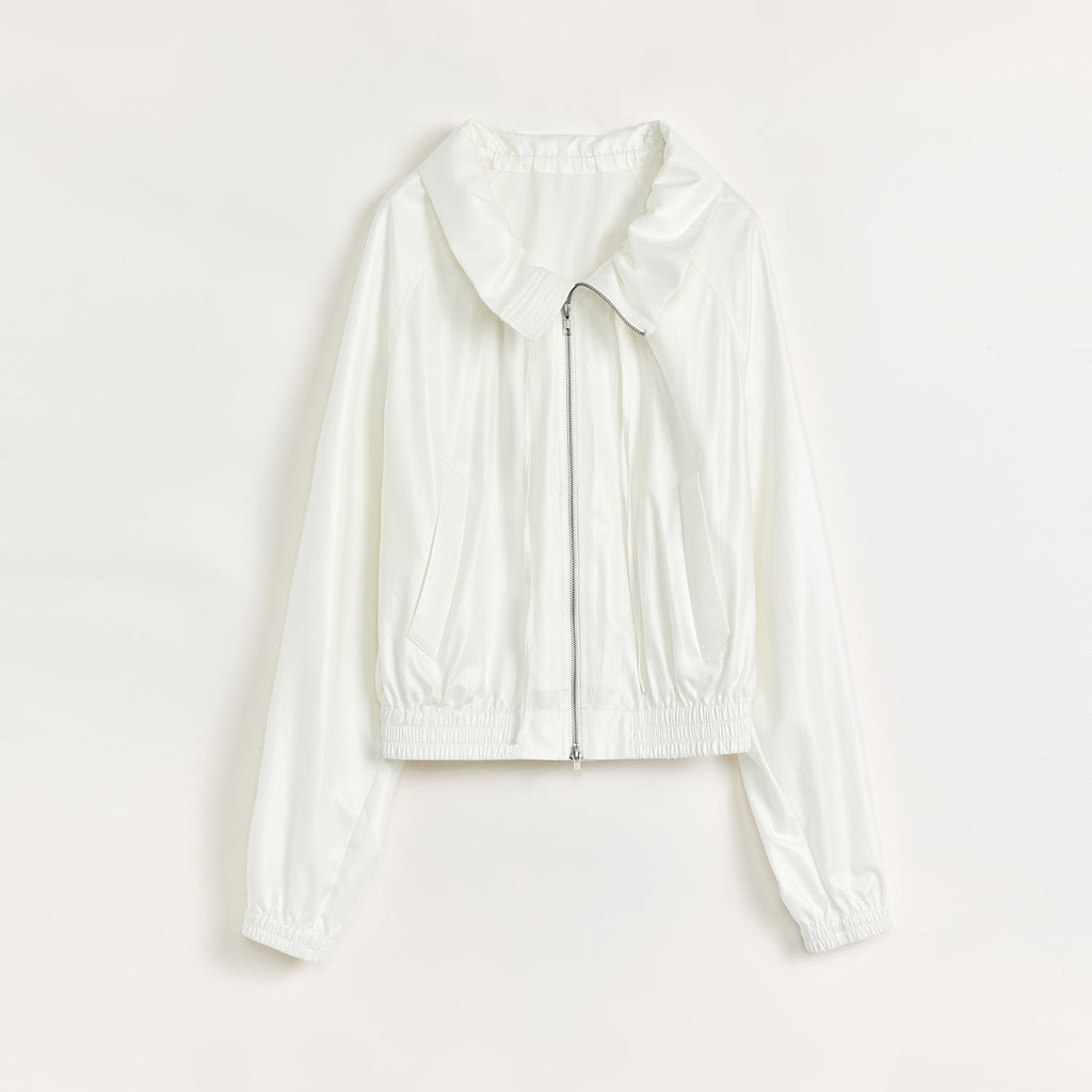 "Front Page Daily" drawstring raglan sleeve straight collar jacket summer